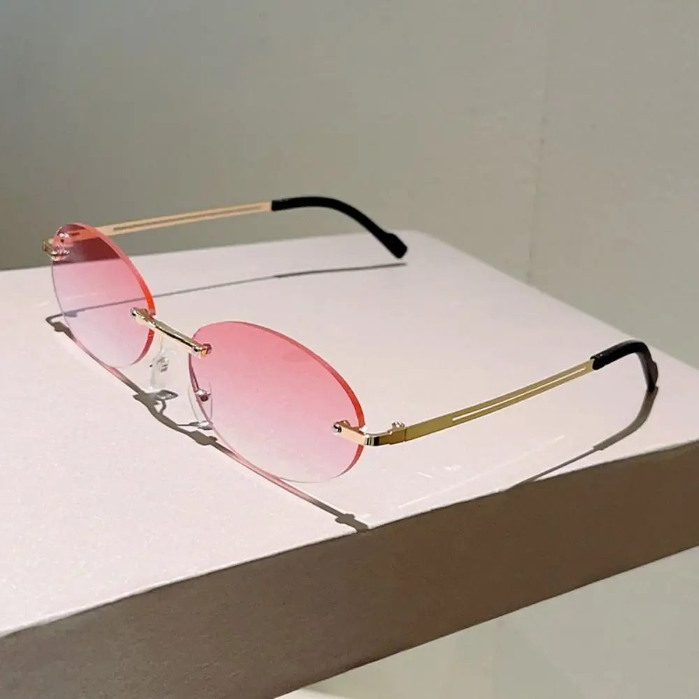 Klassieke randloze ovale zonne - Sunglasses Cat Eye recensie en prijs