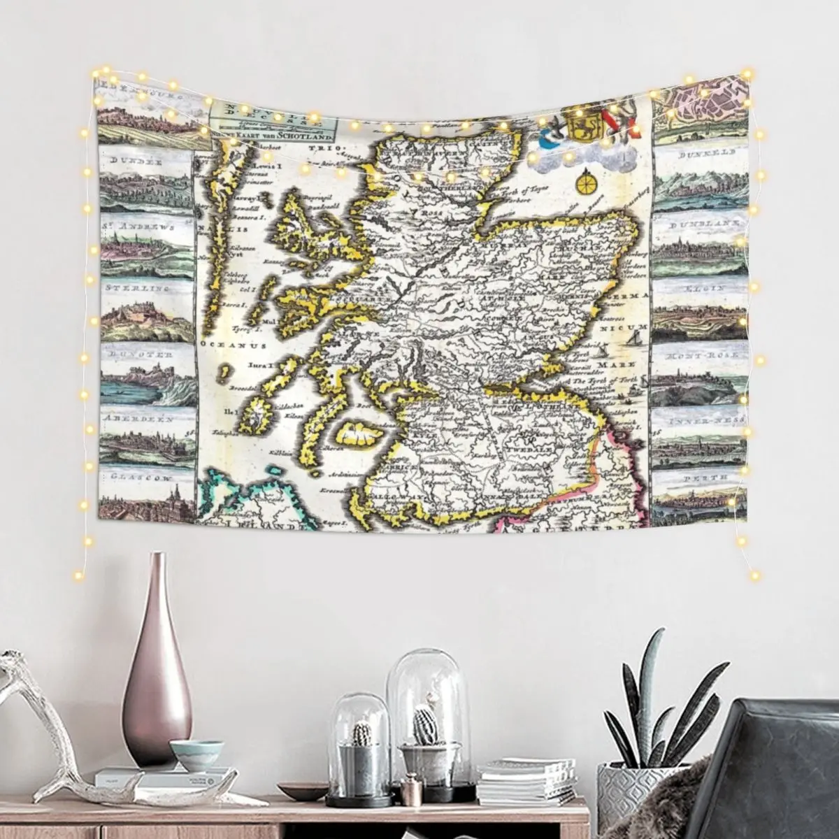 Map of Scotland - Geographicus Ecosse ratelband - 1747 Tapestry Home And Comfort Decor Wall Carpet Tapestry