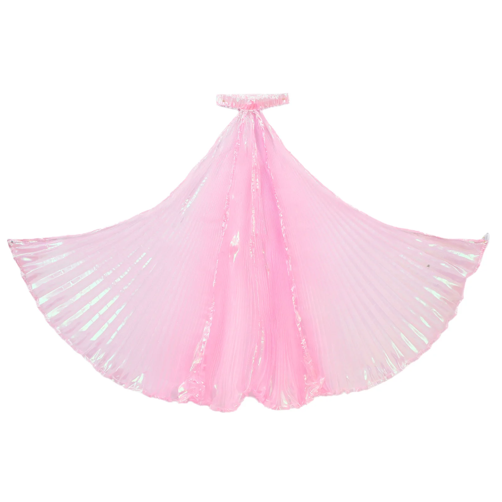 Capa plisada para danza del vientre para niños, capa de hilo sinfónico, gancho de mano, accesorios de actuación de baile, alas colgantes de Color para el cuello, accesorio de disfraz