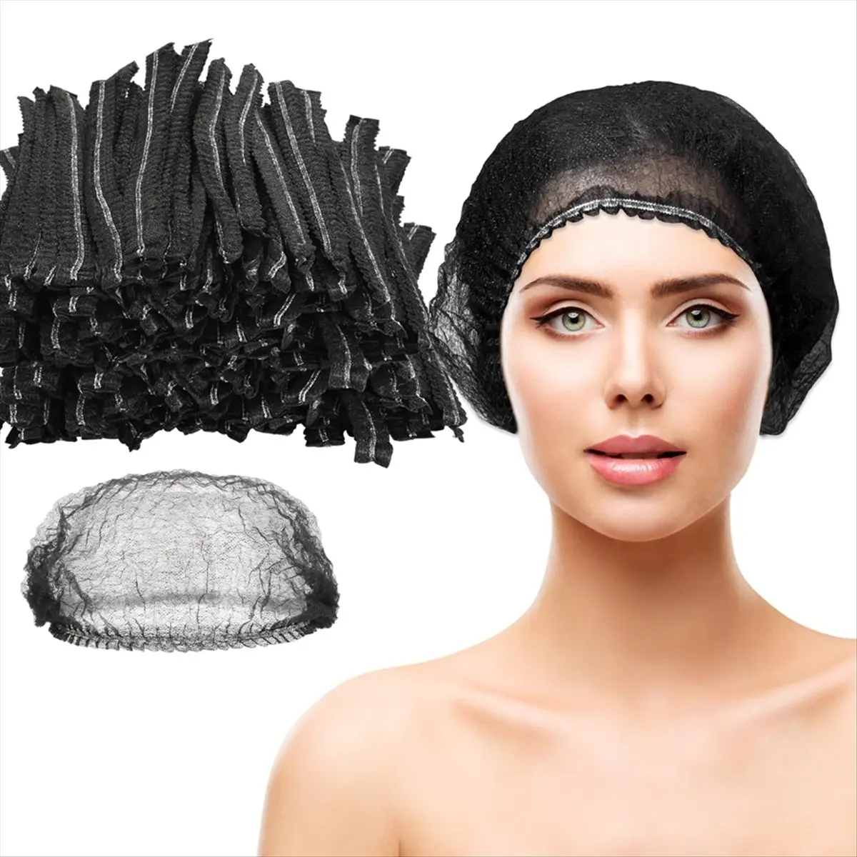 Budget-Friendly-500Pc Disposable Hair Nets Bouffant Caps Bulk HairCovers 21in Hair Elastic Dust Cap Hairnets for FoodService,Nur