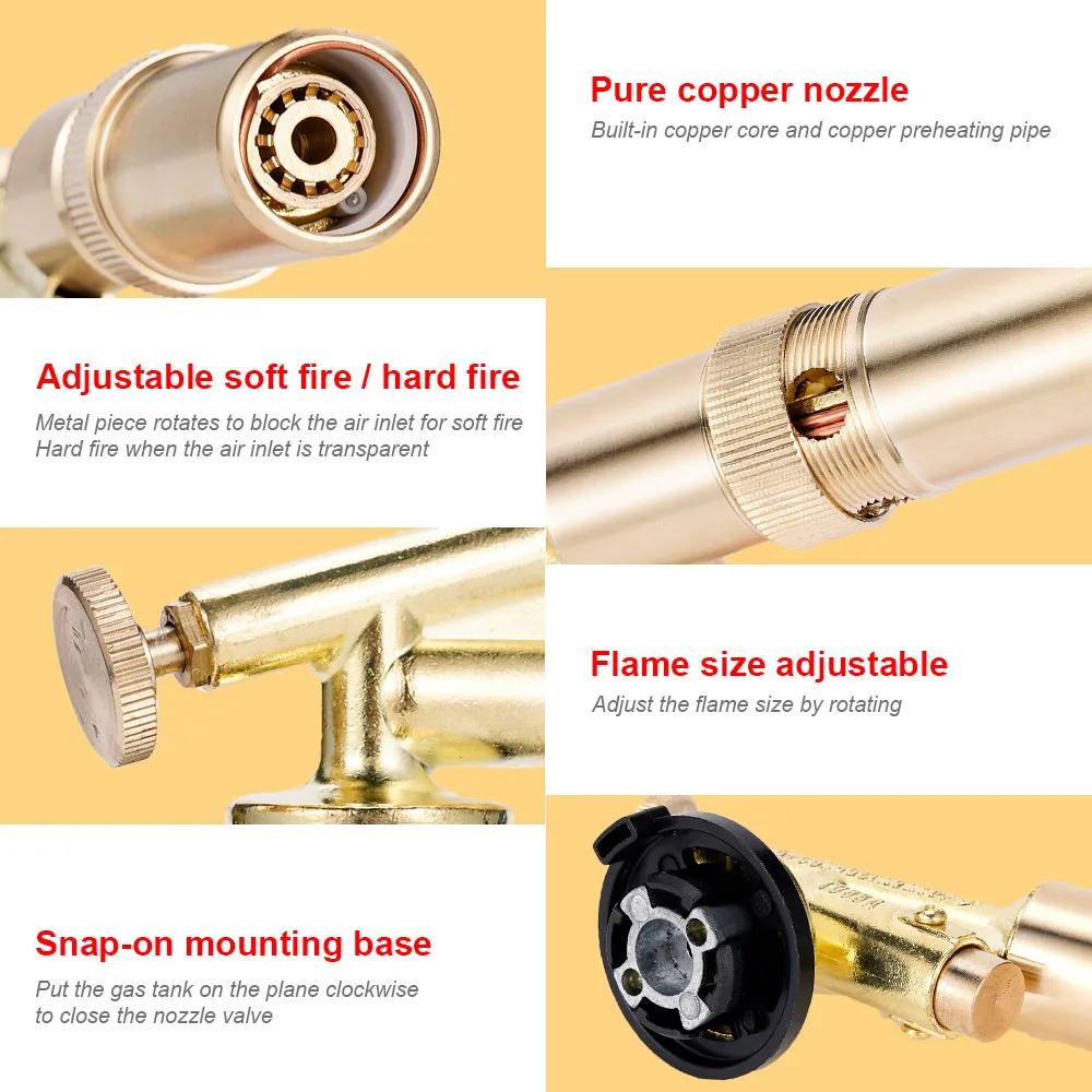 1Pc Portable Welding Torch Gas Burner Flame Gun blowers For Welding Equipment Cooking Solder butane Kitchen Torch Accessories