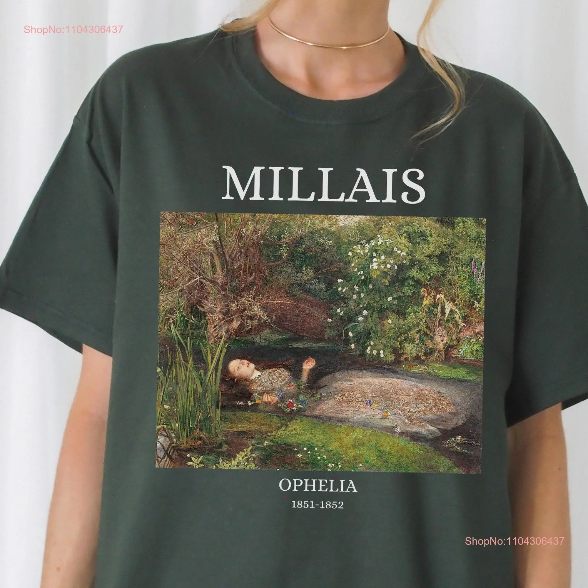 Ophelia Sir John Everett Millais Art History Light Dark Academia Romanticism Poet Artsy Aesthetic SweaT T Shirt Christmas