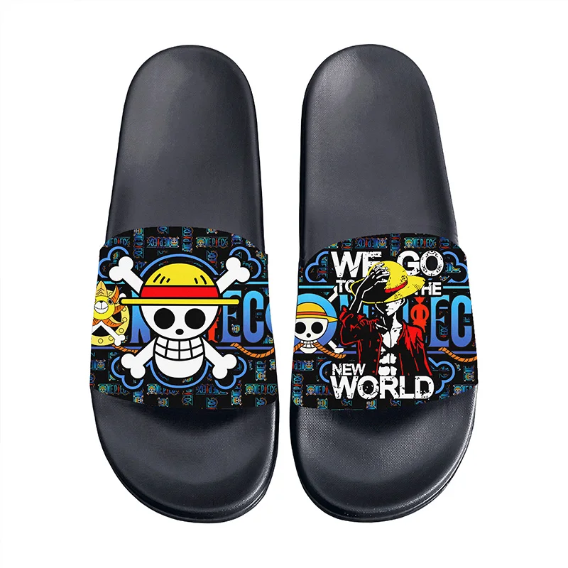 One Piece Anime Non-slip Slippers Female Male Outer Wear 2024 New Bathroom Bathroom Indoor Home Sandals Couples Summer Eva Shoes