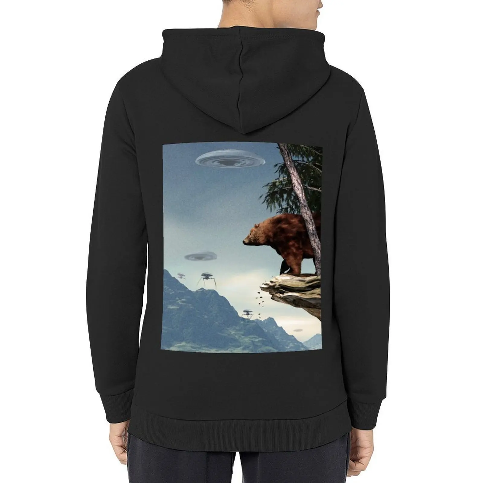 

Do Aliens Get Grizzly Hoodie men's sweat-shirt set hooded shirt mens clothing men's winter sweater hoodie streetwear