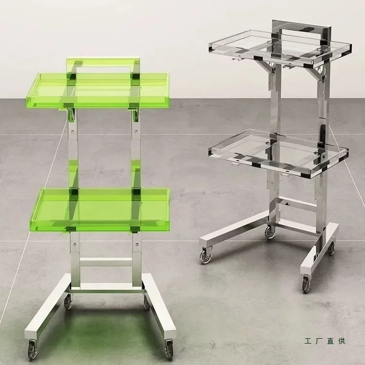 Hair cart Multifunctional folding removable hair cutting perm and dyeing barber shop cart Beauty salon hair salon special cart