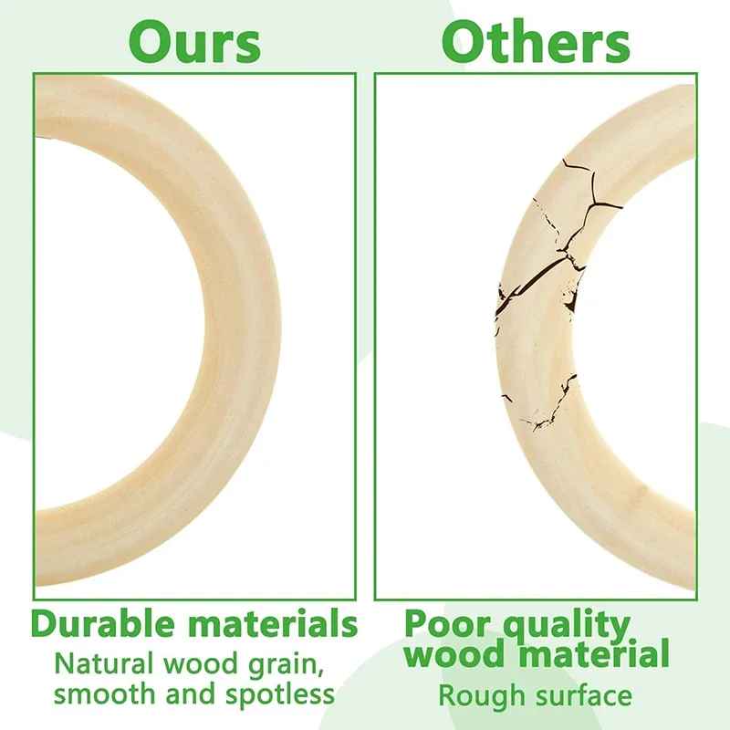 Circular Natural Wood Ring Unfinished Solid Wooden Home Decoration for DIY Gift Jewelry Making Ornament Wooden Hoop Accessories