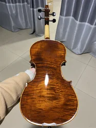 ACTUAL PHOTO Beautiful Flamed Solid One-Piece Back Hand Crafted Cкрипка 4/4 كمان  Fiddle Free Violin Case Bow violin accessories