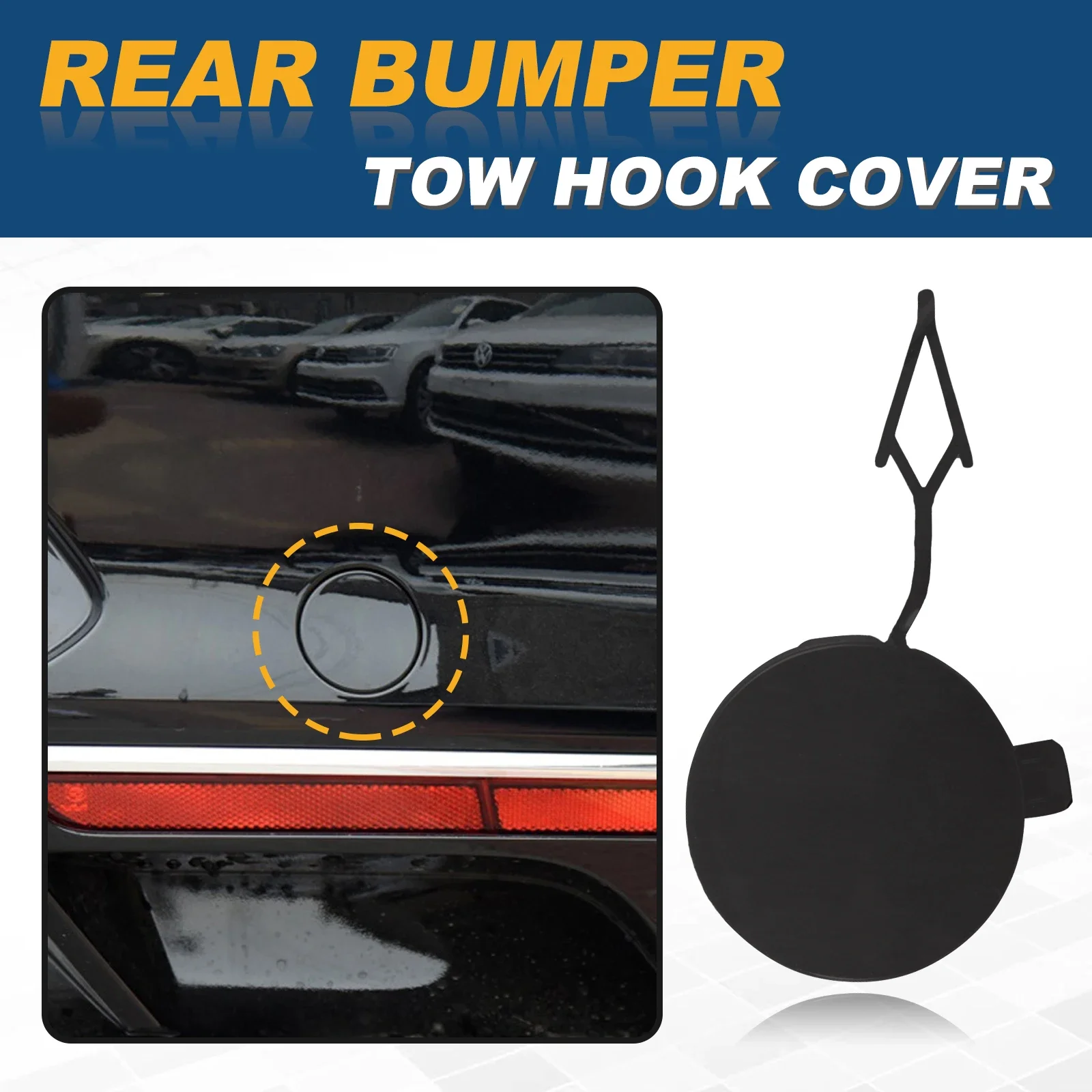 For VW Passat B8 2015 2019 Rear Bumper Tow Hook Cap Towing Eye Cover 3G5807441 Car Accessories