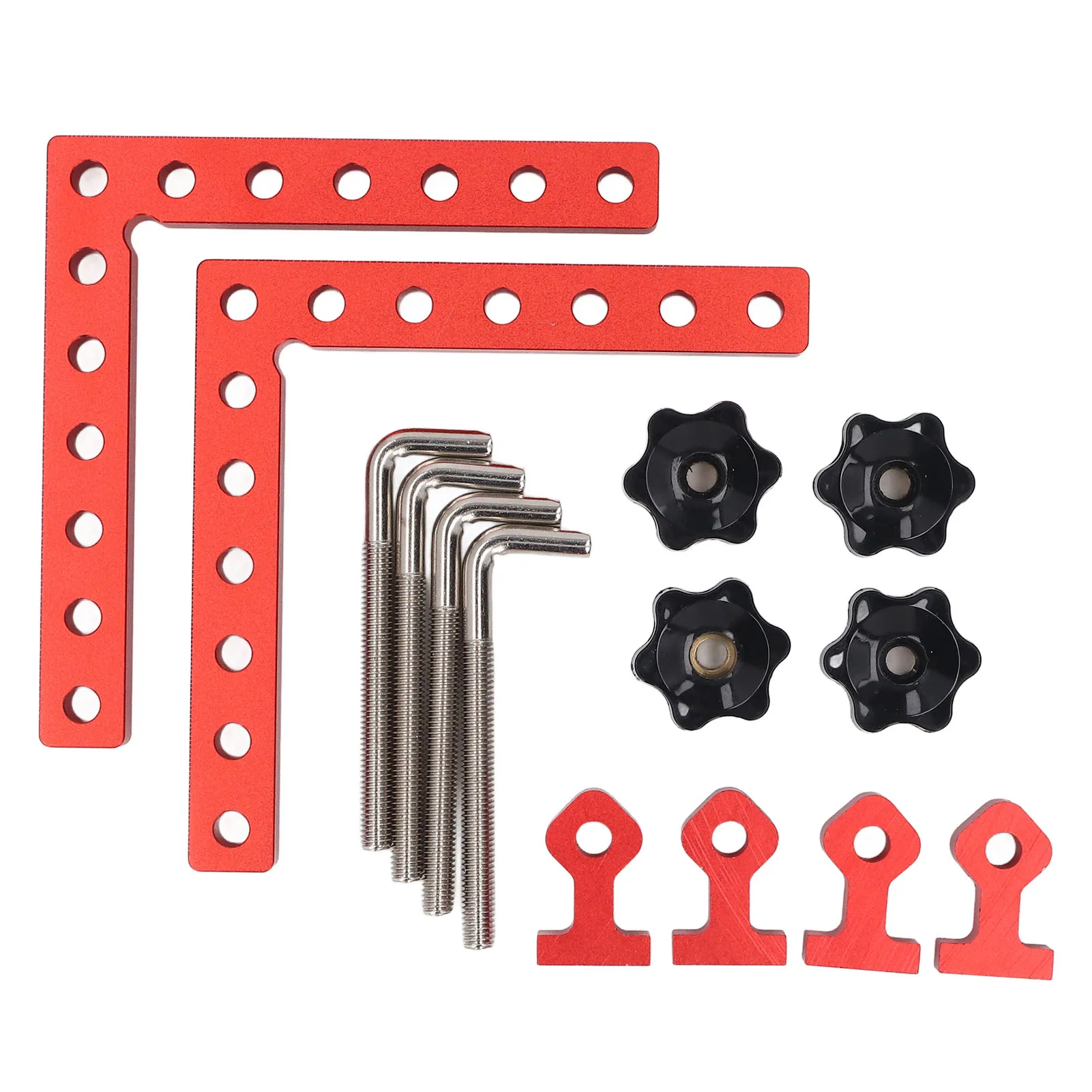 2 Sets 90 Degree Positioning Square 140*140mm Aluminium Alloy Metric Imperial Scale Right Angle Corner Clamp for Woodworking
