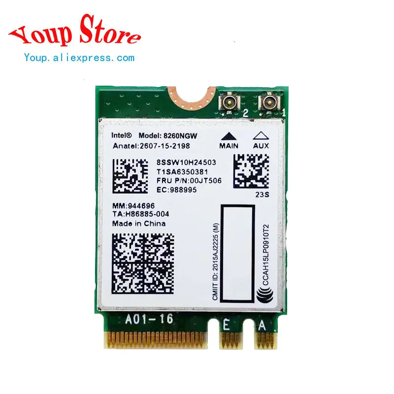 New Original 8260 NGW WIFI Card 00JT506 SW10H24503 for Lenovo M600 M700 M800 M900 610S-02ISH X1 Desktop M700Z M800Z All-in-One