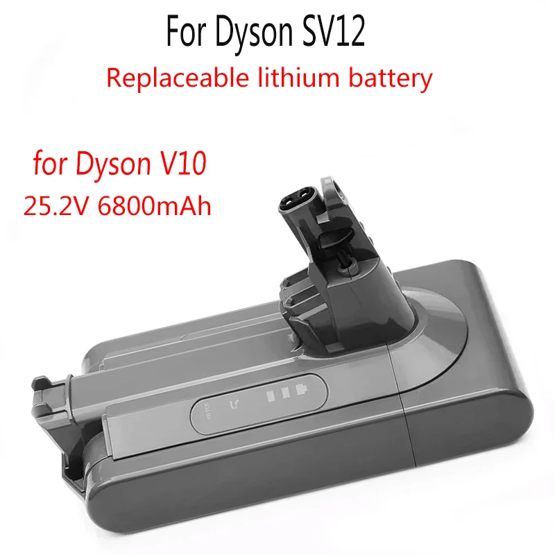 

For Dyson V10 Absolute Fluffy Cyclone SV12 Battery For Dyson Battery SV12 6800mAh High Capacity Replacement Battery
