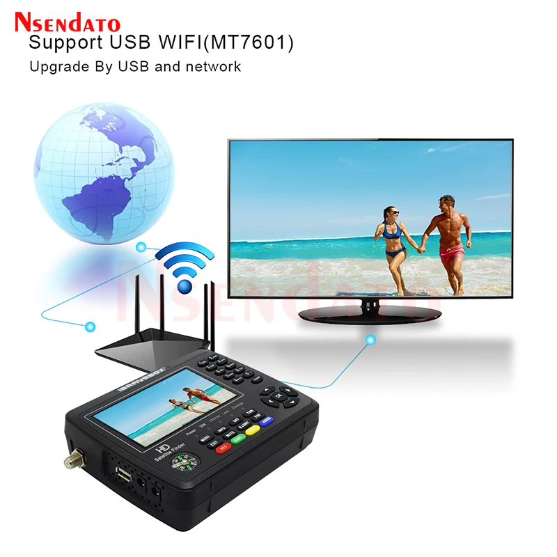 V10 مكتشف ماكس ماكس + Ibravebox HD الأقمار الصناعية إشارة التلفزيون Sat مكتشف DVB-S/S2/S2X AHD H.265 إشارة متر الأقمار الصناعية Sat مكتشف ل LNB