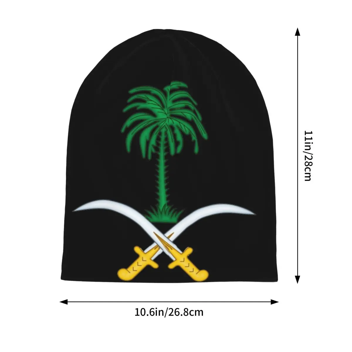 Saudi Arabia Emblem Saudi National Day Slouchy Beanie Cap Unisex Winter Headwear Skullies Caps Bonnet Knit Hat