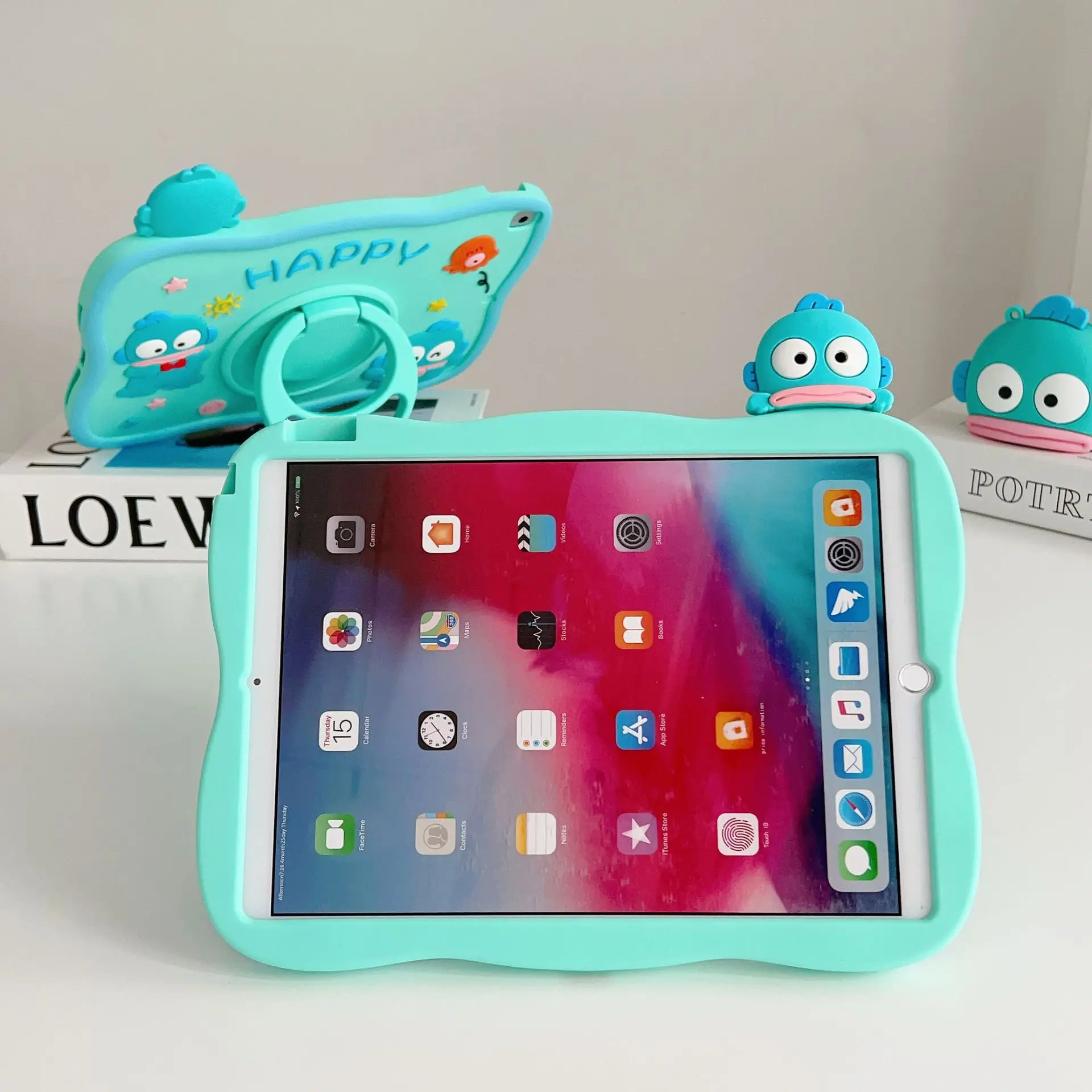 Sanrio Cute Hanyodon 360 Rotation Stand Cover For iPad 10th 10.9 9th 8th 7th 10.2 Generation Case Mini 2 3 4 5 6 6th Pro 11 Case