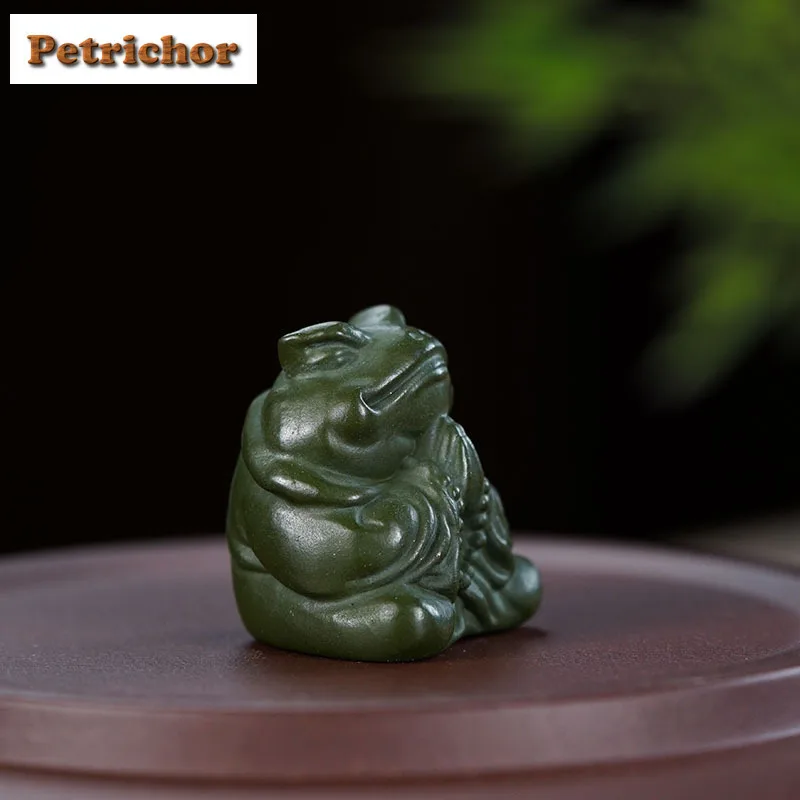 Yixing Zisha Wealth Toad Fairy Tea Pet Antique Tea Games Tea Figurine Play Toys Tea Statue Ornaments Accessories Collection Gift