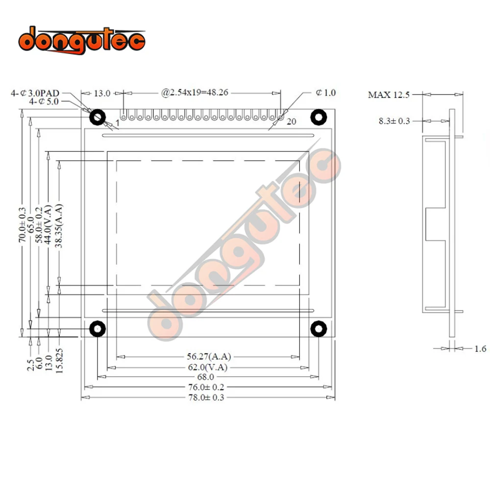 50pcs12864FA Graphic LCD Module T6963C RA6963 UCi6963 EQV G12864F PG-12864F Compatible With WG12864D LM12864T AG12864D
