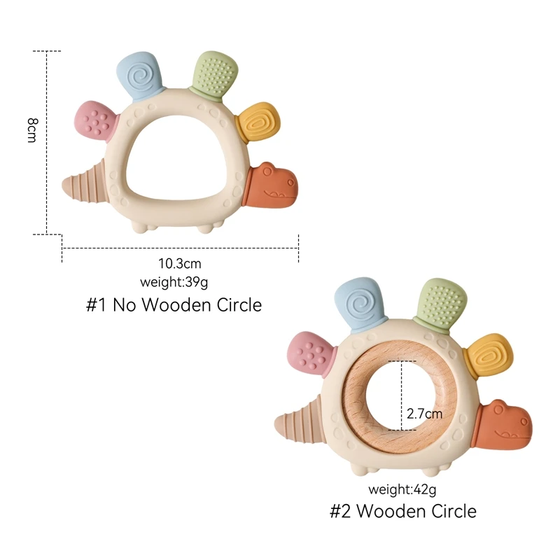 1pc mordedor de silicone, brinquedos do bebê 0-12 anos do produto comestível, brinquedos sensoriais do anel de dentição da criança, brinquedos calmantes animais do silicone