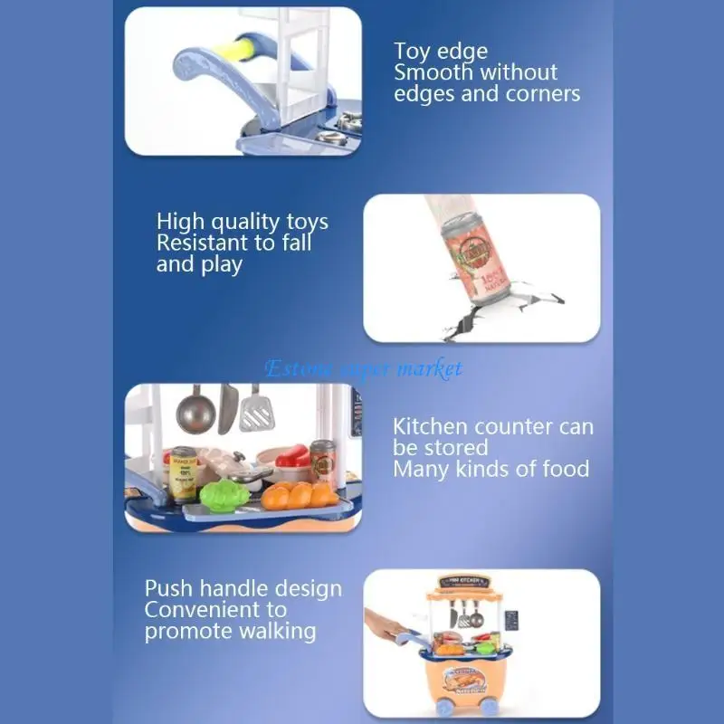 Ensemble jouets cuisine 090B, petit ensemble jeu cuisine avec son lumière réalistes, pour évier jeu, avec