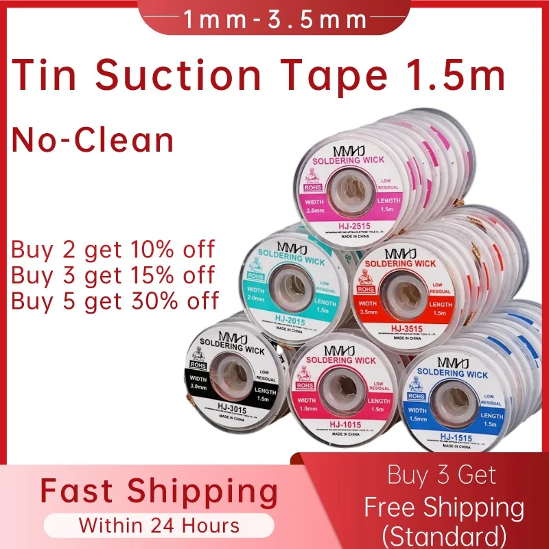 Tin-Absorbing Belt No-Cleaning Desoldering Removal Tin Tape 1515 Welding Treasure 1.5 Meters 2515 3515 Maintenance Suction Line