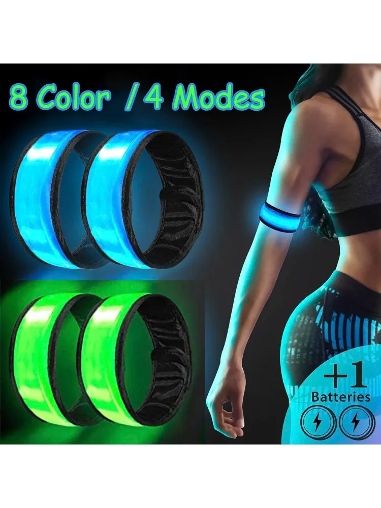 AliExpress NONE LED Flash Bracelet Luminous 8 Colors Running Armband Cycling Warning Wrist Strap Glowing Slap Webbing Neon Light Bar Party Props