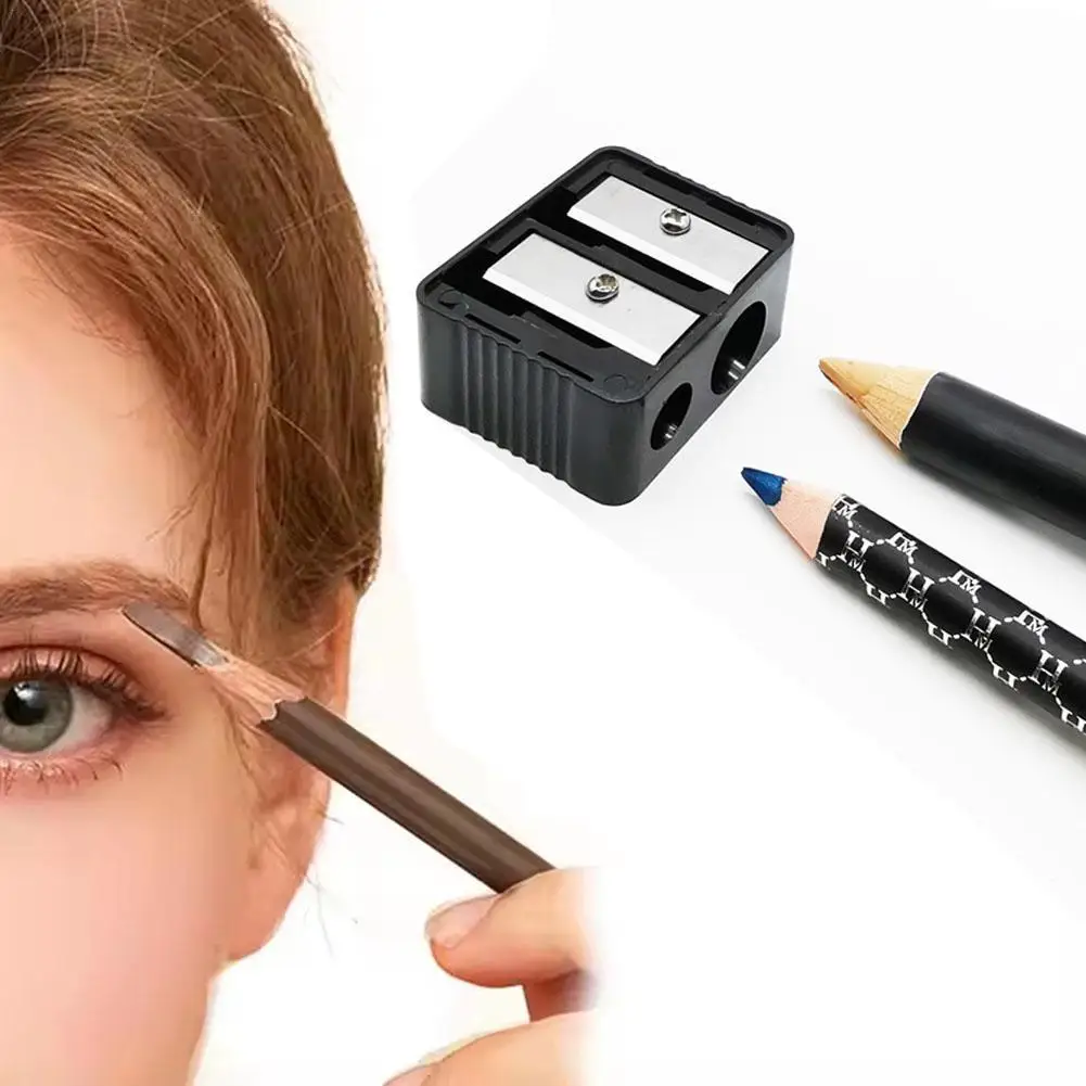 

Double Holes Precision Lipstick Cosmetic Pencil Sharpener For Eyebrow Lip Liner Eyeliner Pencil School Office Supplies