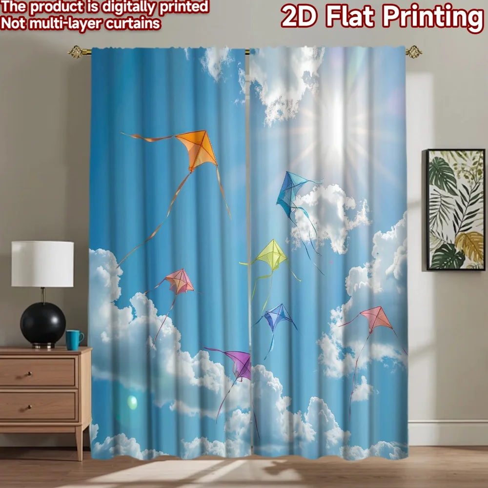 

1pc 2D flat Photography Backdrop Popular Tapestry Colorful Kites in Sky 100% Polyester Birthday Party Perfect for Indoor