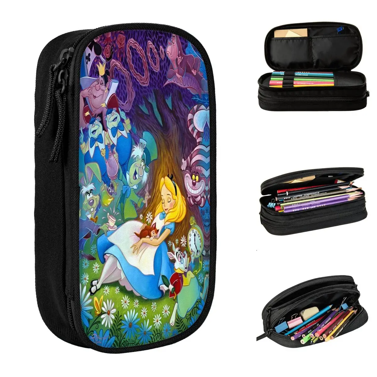 Fashion Princess Alice In Wonderland Pencil Case Pencil Box Pen Box for Girls Boys Large Storage Bag Students School Stationery