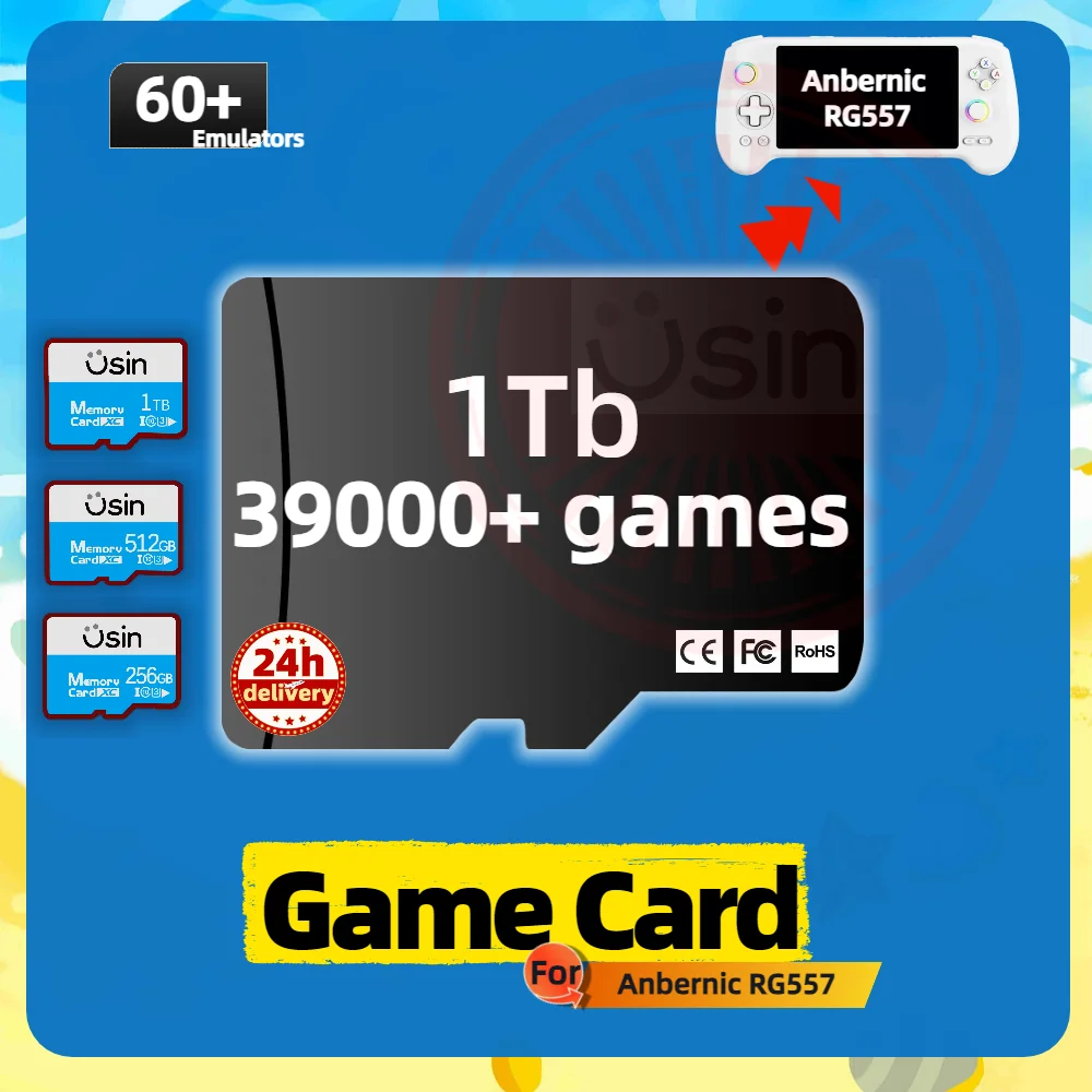 SD Card For Anbernic RG557 WiiU WII DC SS 60+ Platform console