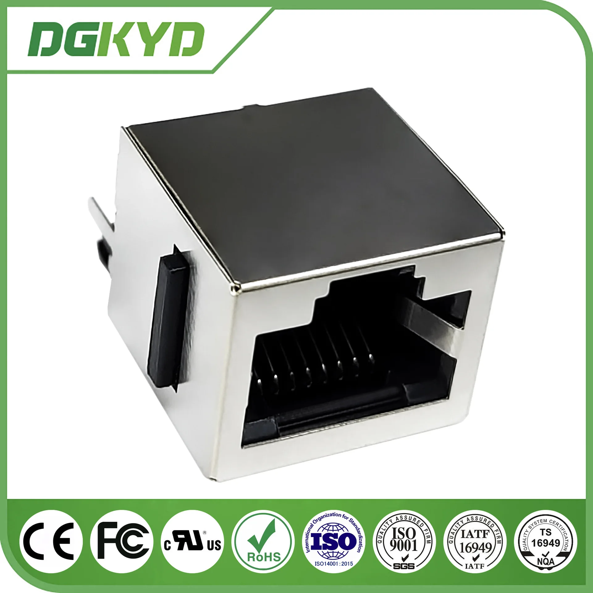 For 180 degree RJ45 connector, no light strip shield, network socket DGKYD52TE1188GWA1DY1