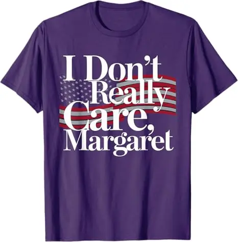 I Don't Really Care Margaret Funny Minimalist JD Vance T-Shirt Men's Fashion America Us Flag Graphic Top Short Sleeve Saying Tee