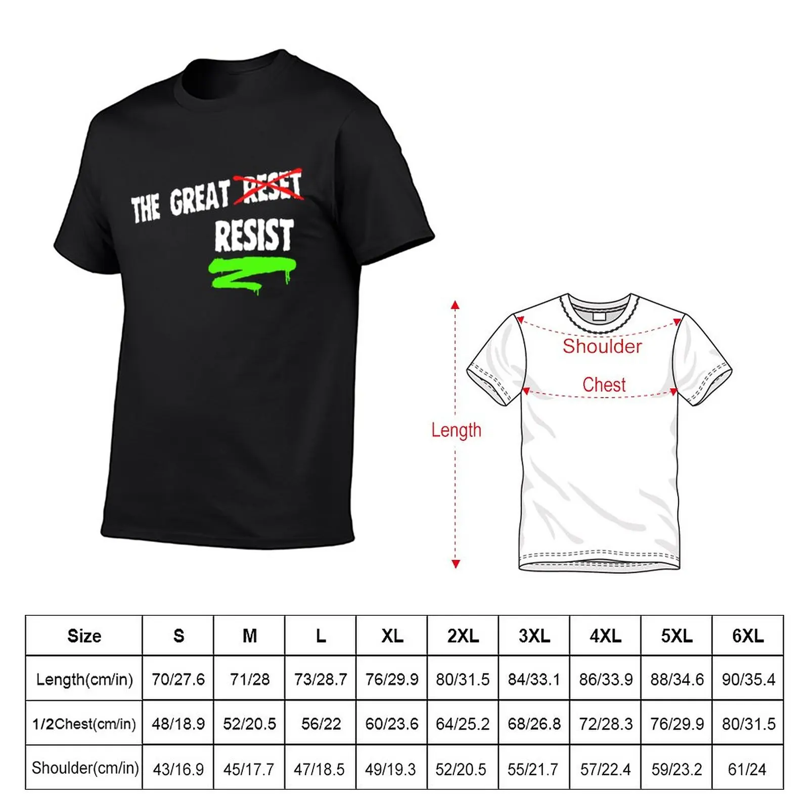 New The great reset resist T-Shirt oversized t shirt black t shirts Blouse aesthetic clothes mens graphic t-shirts pack