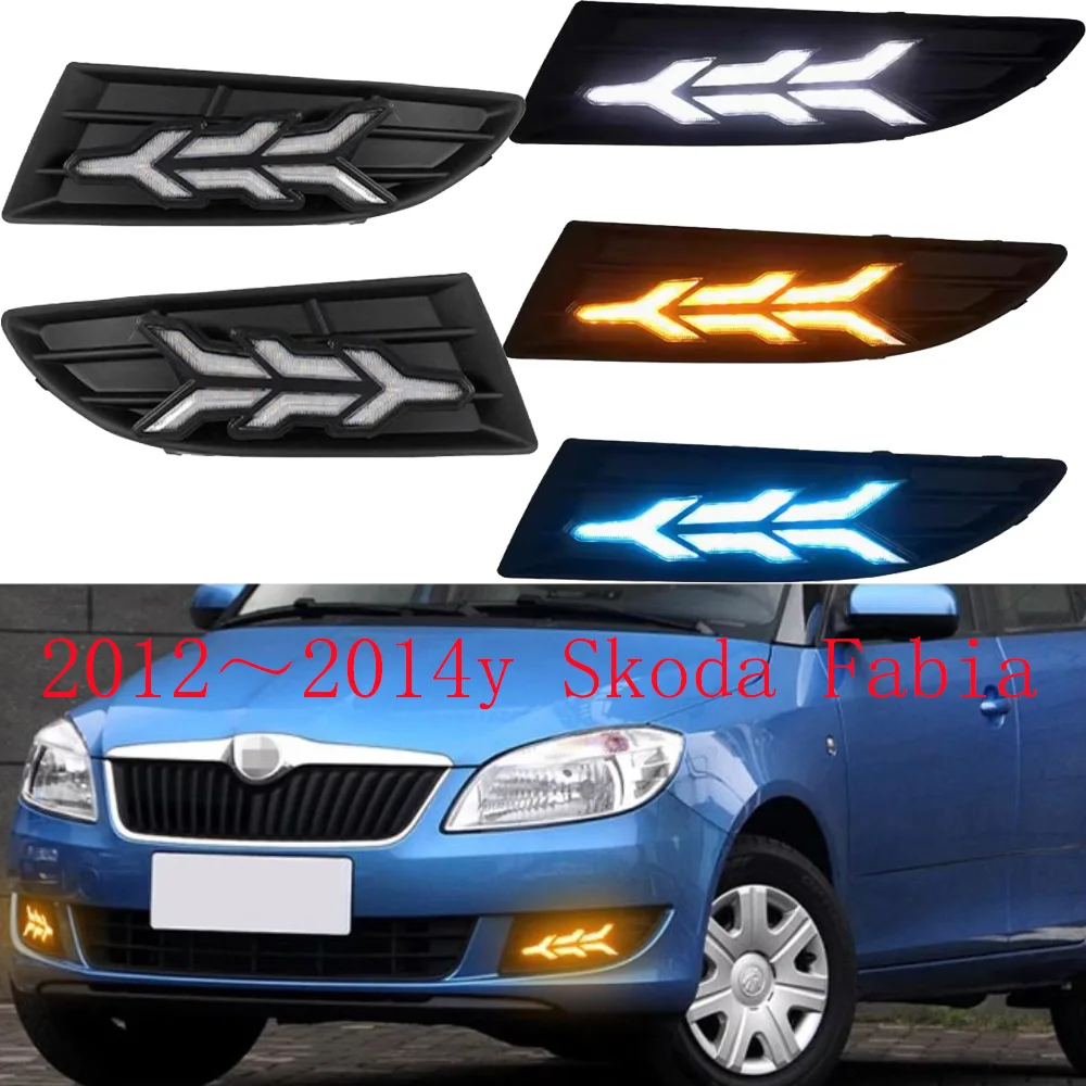 

Dynamic car accessories bupmer head light for Skoda Fabia fog lamp LED headlight led 2012~2014y for skoda headlamp