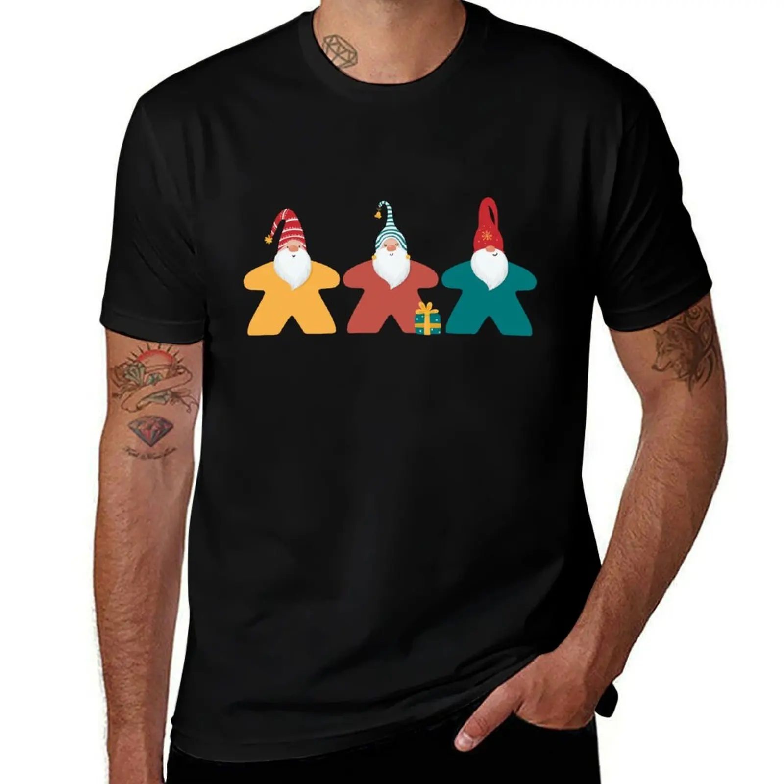 Meeple Christmas and Holiday Elves T-Shirt Utility Work Short Sleeve Top T-Shirt