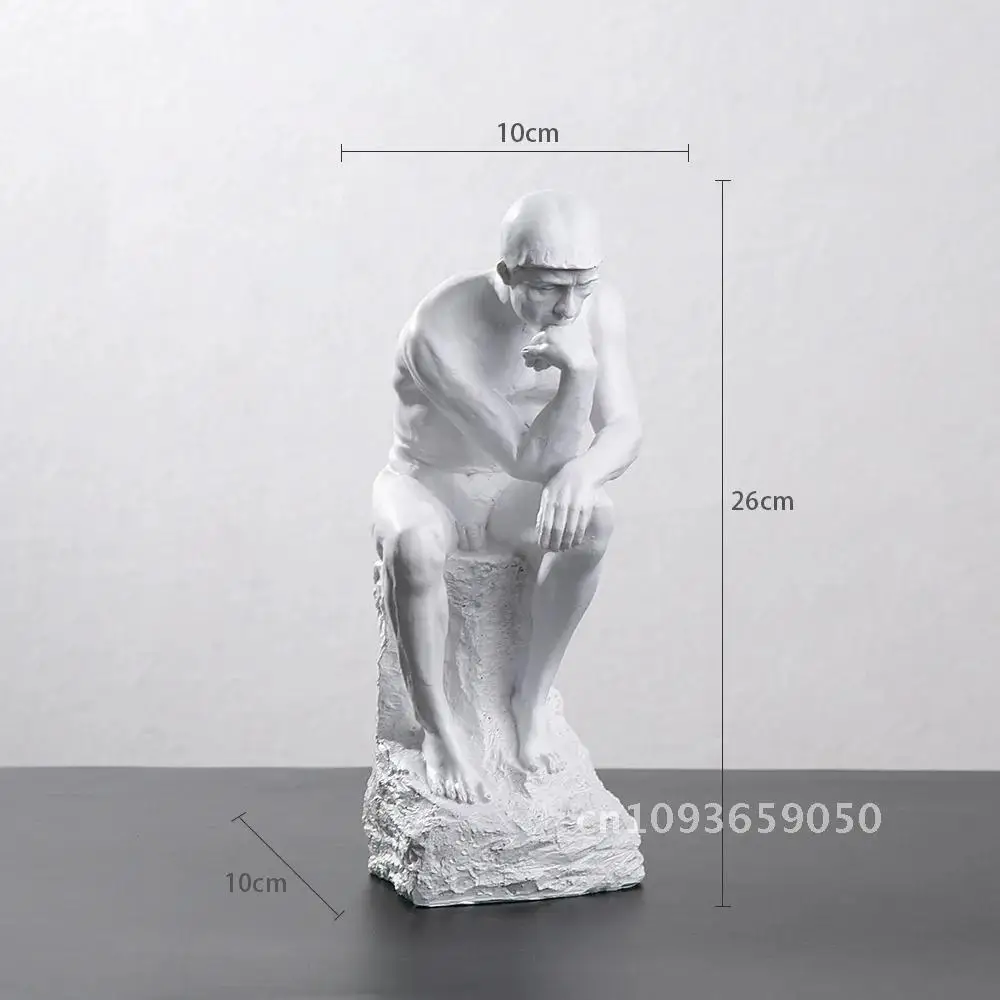 

Rodin’s The Thinker Statue Resin Creative Figure Home Office Study Decoration Room Sculpture Living Room Decor Contemplator