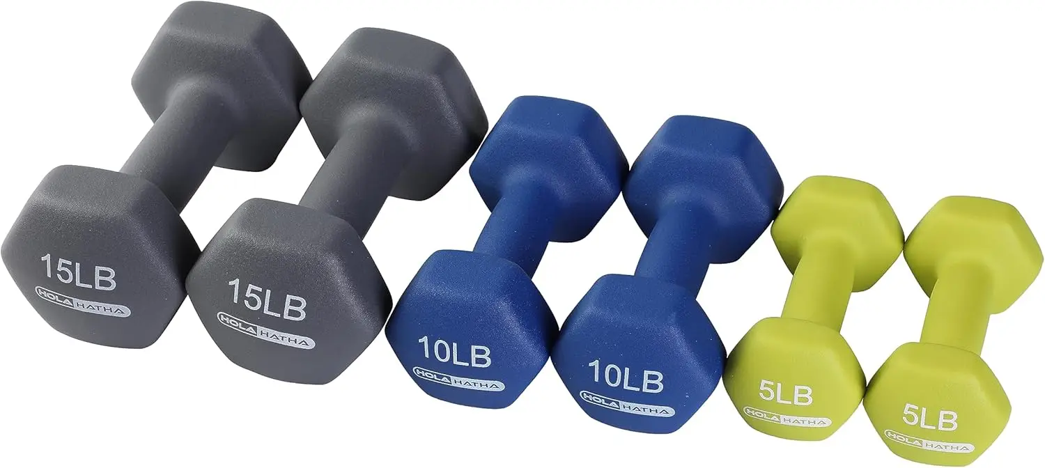 Pound Neoprene Dumbbell Free Hand Weight Set with Rack, Ideal for Home Exercises to Gain Tone and Definition, Pastel