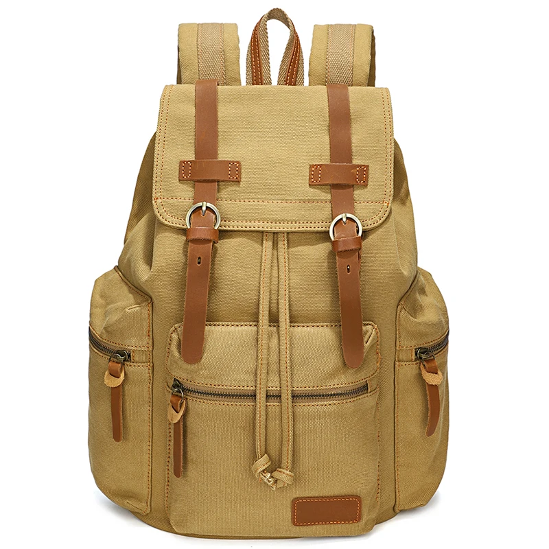 Retro canvas backpack - lightweight travel bag with large capacity - computer bag - student backpack - men's backpack