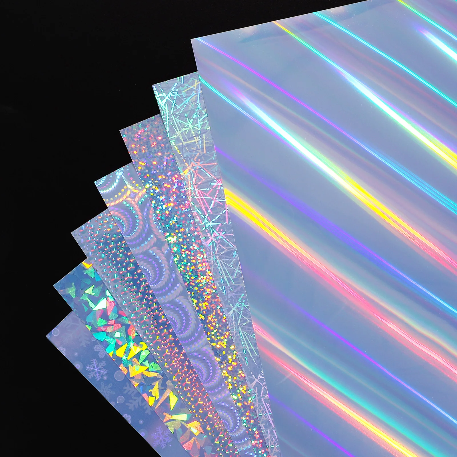 12Sheets A4 Holographic Sticker Paper Vinyl Waterproof for Laser & Inkjet Printer Quick Dry Stickers for Crafts And DIY Projects