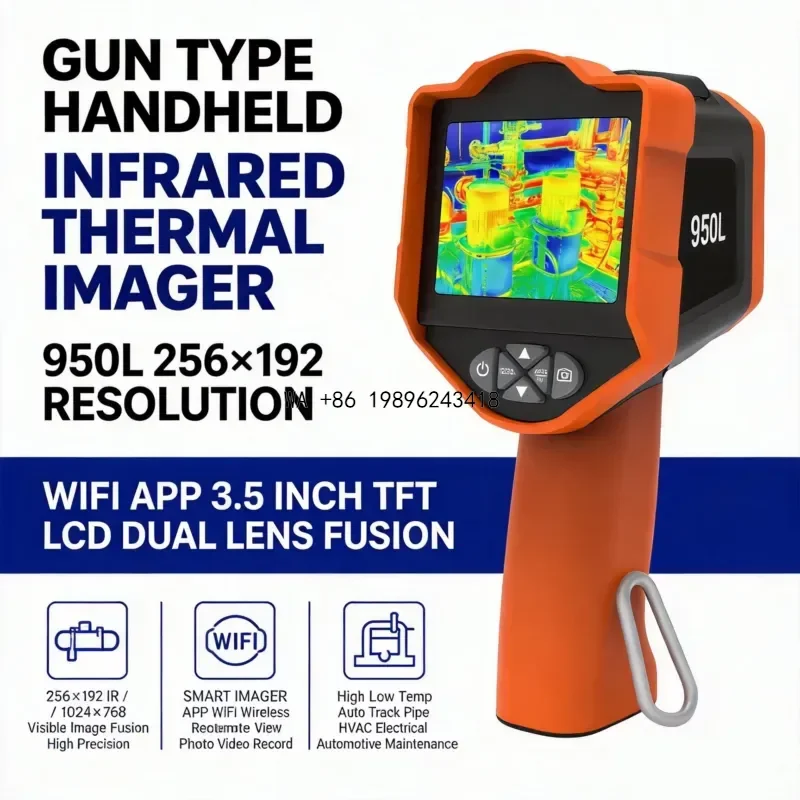 Wmwmnu for Holdpeak 950L Thermal Imaging 256x192 IR Resolution VOx Detector 3.5 Inch Screen WiFi APP Photo Video