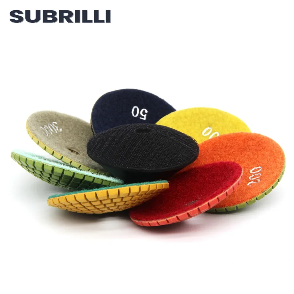 SUBRILLI 3/4 Inch Diamond Convex Polishing Pad for Ogee Groove Edge Bowl Arc Sanding Wheel Buffing Disc Rubber Backer M14 5/8-11