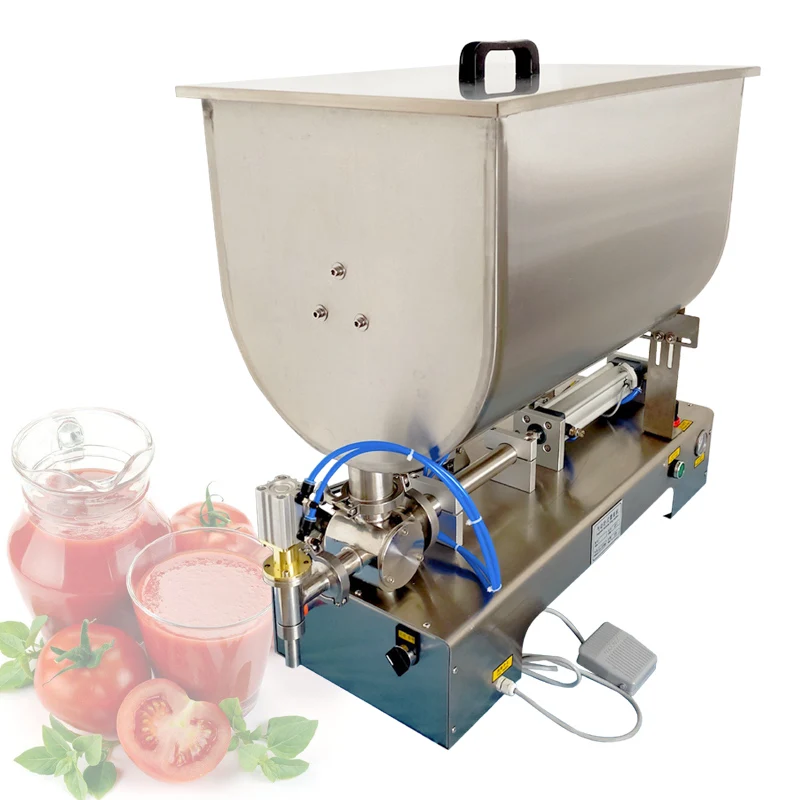 Pneumatic Quantitative Filling Machine Shampoo Lotion Tomato Paste Paste Filling Machine With Mixing Function