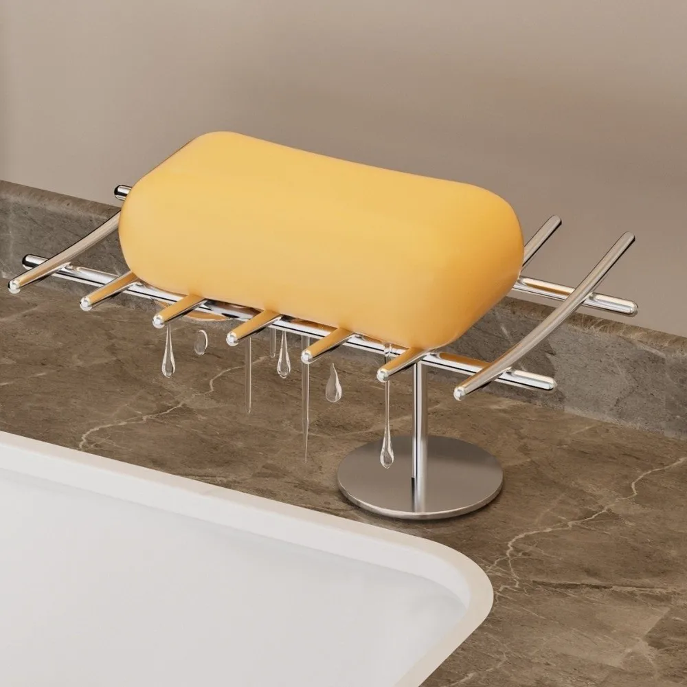 New Self Draining Stainless Steel Soap Rack Minimalism Multi-scene Bathroom Storage Rack Multifunctional Soap Dish Bathroom Use