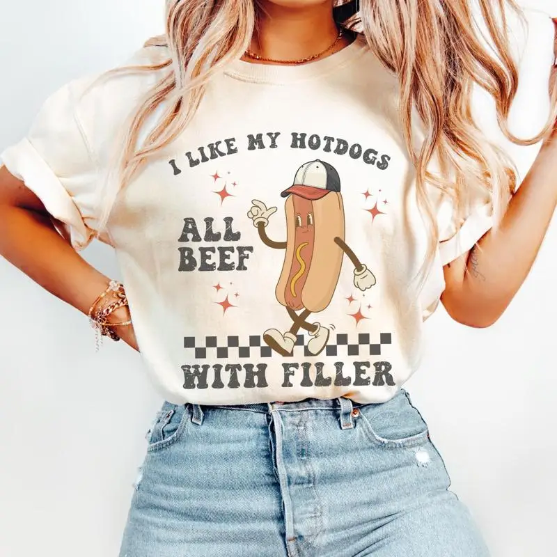 

Funny Hotdog T Shirt Rude Dirty Humor Adult July 4Th Hot Dog Inappropriate Exchange