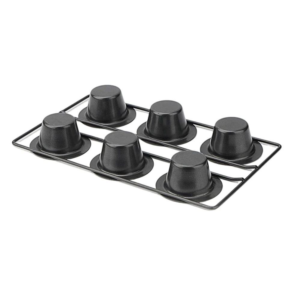 Non-Stick 6-Cup Carbon Steel Baking Pan For Perfectly Baked Cakes For Oven Baking Frittatas Muffins Quiches Pudding Cakes