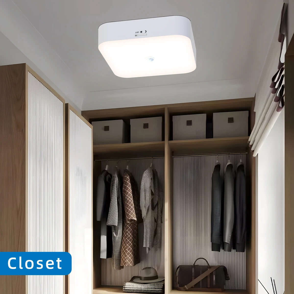 LED Ceiling Lights Motion Sensor Portable installation Rechargeable Square Night Light For Living Room Bedroom Corridor Lighting