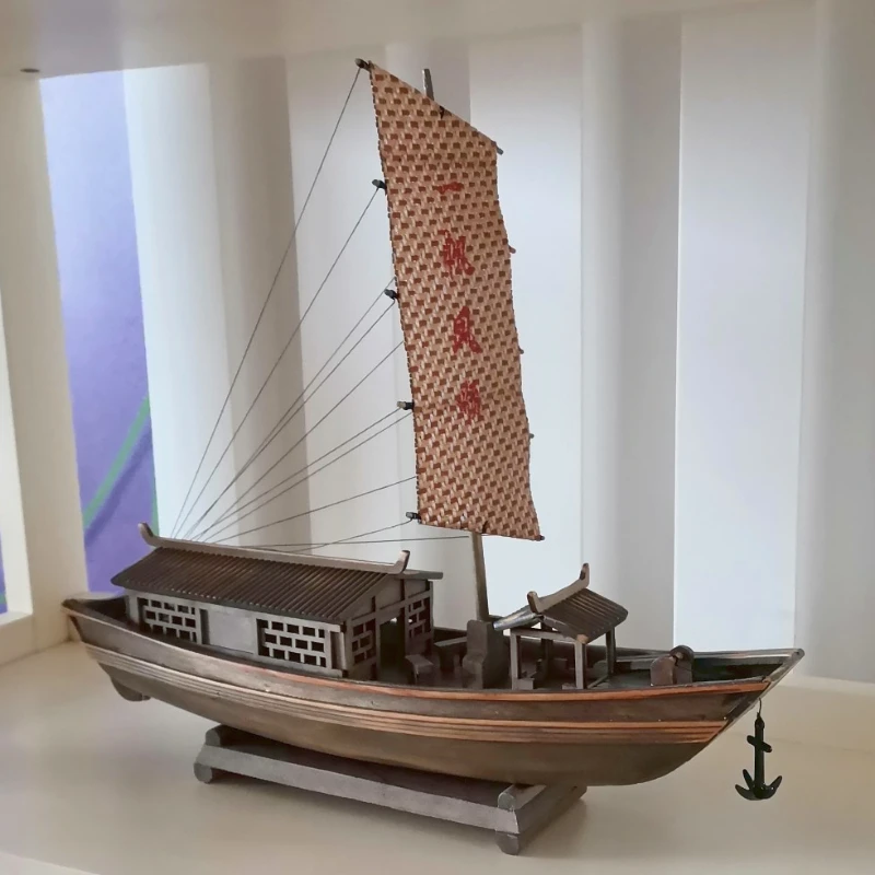 

Smooth Sailing Wooden Sailboat Model Yacht Fishing Boat Ancient Creative Decoration Decoration Birthday Gift Can Be Launched