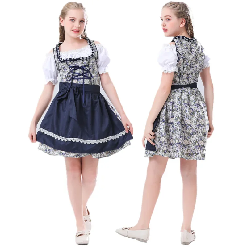 Bavaria dirndl beer dirndl สำหรับเด็กชุดงานปาร์ตี้งานคาร์นิวัล Oktoberfest ชุดแม่บ้านชุดใส่เบียร์ผ้ากันเปื้อนสำหรับแม่บ้านชุดเยอรมัน