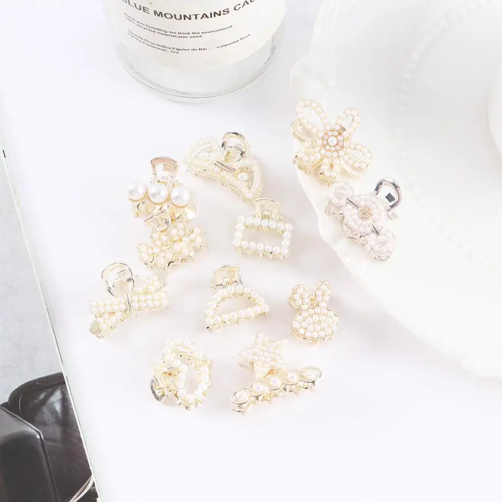 

Geometric Cute Rabbit Pearl Gift Minimalist Style Hair Accessories Women Hairpin Bow Hair Claw Small Crab Clip