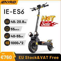 IENYRID ES6 Electric Scooters 2*1000W Dual Motor 20.8 AH Battery E-Scooter Aldult 10-inch Off-road Tires Folding E-Scooters