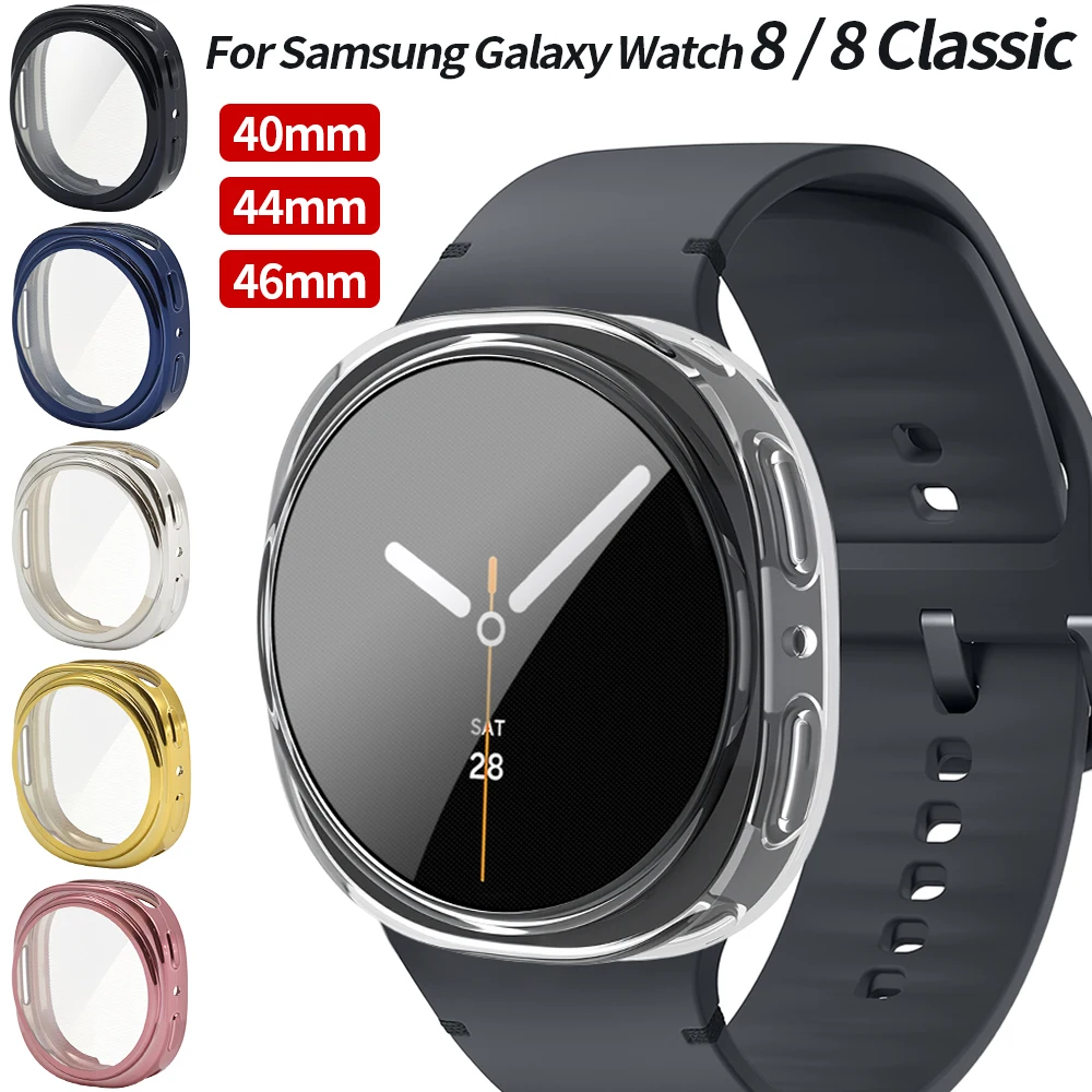 

Soft TPU Case for Samsung Galaxy Watch 8 40mm 44mm Screen Protector All-Around Protective Cover for Watch 8 46mm