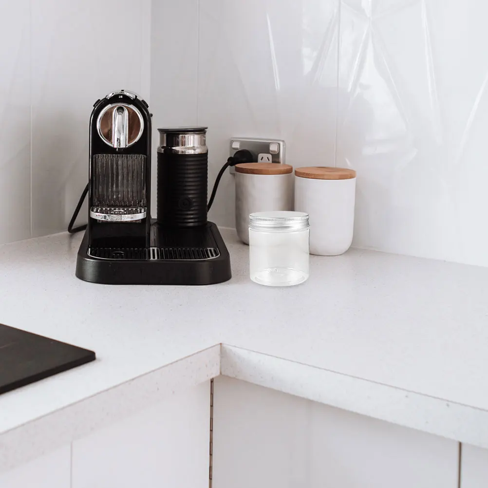 

6Pcs Mini Plastic Jars 250Ml Household Storage Canisters Portable Food Container Plastic Jar Sealed Lid Coffee Tea Candy Honey